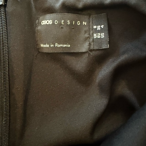 NWOT ASOS Elegant Black Neoprene Wrap Style Strapless Dress - Picture 8 of 8